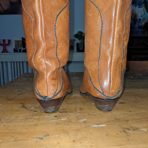 Vintage real leather western style boots - Picture 3 of 10